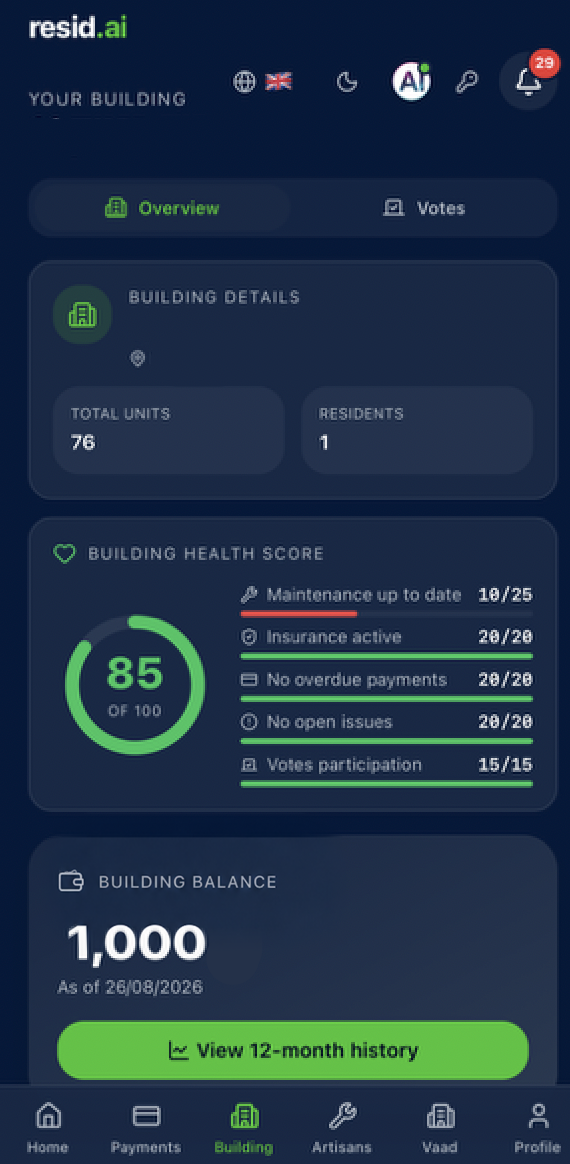 The resident dashboard
